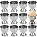 12 Pc Single Egg Cups Stainless Steel Soft Boiled Eggs Cup Holder Stand Kitchen