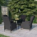 ikayaa 5 Piece Patio Dining Set Dark Gray