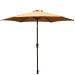 GIFFIH 8.8 feet Outdoor Aluminum Patio Umbrella Patio Umbrella Market Umbrella with 42 pounds Round Resin Umbrella Base Push Button Tilt and Crank lift Taupe