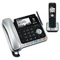 AT&T TL86109 DECT 6.0 2-Line Expandable Corded/Cordless Phone with Bluetooth Connect to Cell and Answering System Silver/Black 1 Handset 2 x Phone Line - Speakerphone - Answering Machine - Backlight