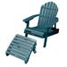 highwood Mandalay Adirondack Chair and Folding Ottoman Nantucket Blue