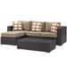 Lounge Sectional Sofa and Table Set Rattan Wicker Dark Brown Brown Modern Contemporary Urban Design Outdoor Patio Balcony Cafe Bistro Garden Furniture Hotel Hospitality