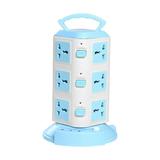 Dezsed Power Strip Tower Surge Protector Clearance Power Strip Surge Protector-Power Strip Tower with 3 Usb Ports&20 Universal Socket Plugs 6.6 Feet Long Extension Cord Blue C