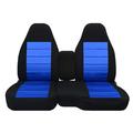 T453-Designcovers Fits 1998-2003 Ford Ranger/Mazda B-Series Velour Truck Seat Covers(60/40 Split Bench)w Center Console:Without Cup Holder:Black and Blue