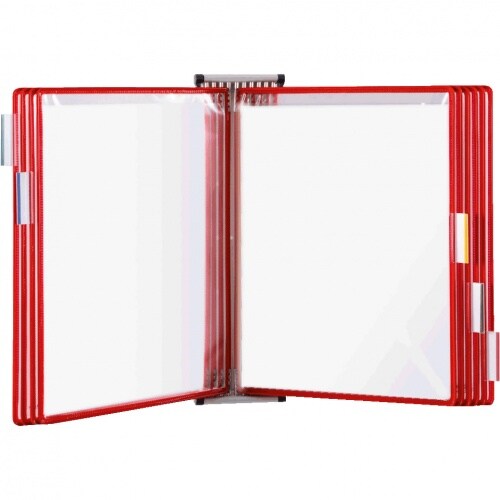 tarifold Wandelement, 10 Sichtfafeln, rot, A4, 5 Aufsteckreiter, 4 Anschlagbügel Image