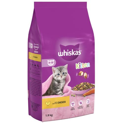 2x1.9kg Kitten with Chicken Whiskas Dry Cat Food