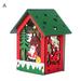 DIY New Year Christmas Wooden Christmas Lighted Cabin Assembling Small House Christmas Tree Ornaments Glowing Colored Cottage