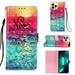 for iPhone 14 Pro Max 6.7 Case Cute Magnetic Flip Case Patterned PU Leather Case with Wallet Card Slot Kickstand Wrist Strap Protective Case For iPhone 14 Pro Max Multi Color