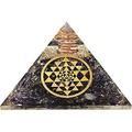 Amethyst Crystal Orgone Pyramid Organite Pyramid Sri Yantra Round