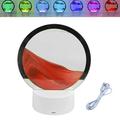 YUANHUILI 3D Moving Sand Art Table Lamp RGB Colorful Color Change 360Â° Rotating Hourglass Decoration Table Lamp (Red)