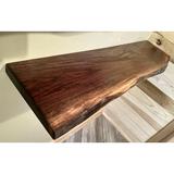 Steel Oak Walnut Solid Wood Floating Shelf w/ Live Edge Wood in Brown | 2 H x 18 W x 12 D in | Wayfair WAL18HD