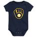 Newborn & Infant Navy Milwaukee Brewers Primary Team Logo Bodysuit