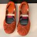 Coach Shoes | Coach Signature Ballerina Style Ballet Flats Sz 6 Slip On Shoe Orange Glossy | Color: Orange | Size: 6