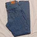 Levi's Jeans | Levi Mid Rise Straight Leg Denim Jeans | Color: Blue/White | Size: 14