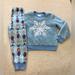 Disney Pajamas | Disney Frozen Elsa & Anna 2 Pc Ls Pajama Pant & Shirt Set Size Small 5 / 6 | Color: Blue | Size: Sg