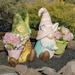 The Holiday Aisle® 2 Pieces Assorted Magnesium Easter Bunny Garden Gnomes w/ Flower Pots | 19.88 H x 13.19 W x 11.22 D in | Wayfair