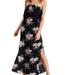 American Eagle Outfitters Dresses | American Eagle Floral Strapless Side Slit Maxi Dress | Color: Black/Pink | Size: S