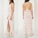 Free People Dresses | Free People Daria Open Back Front Slit Maxi Dress Ivory Combo M $128 | Color: Cream/Red | Size: M