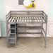 Harriet Bee Geovanni Full Size Loft Bed w/ Built-in-Desk & Storage Shelves in Gray | 67.5 H x 57 W x 79.5 D in | Wayfair