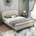 Red Barrel Studio® Queen Platform Bed Wood & /Upholstered/Linen in Brown | 47 H x 65 W x 83 D in | Wayfair CB806DD7B9B34CD9B9ACF2B380F85CE9