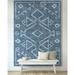 Blue 60 x 39 x 0.1 in Area Rug - Well Woven Apollo Bottineau Distressed Southwestern Flat-Weave Rug Polyester | 60 H x 39 W x 0.1 D in | Wayfair