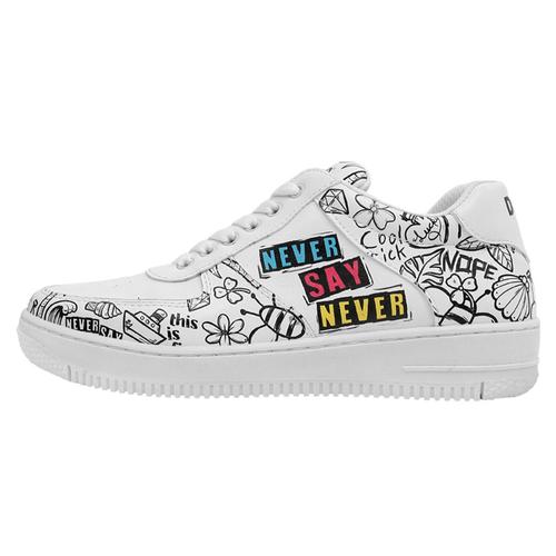 „Sneaker DOGO „“Never Say Never““ Gr. 37, Normalschaft, bunt (weiß) Damen Schuhe Modernsneaker Sneaker low Vegan“