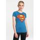 T-Shirt LOGOSHIRT "Superman" Gr. XS, blau (blau, mehrfarbig) Damen Shirts Print