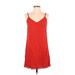 Splendid Casual Dress - Shift V Neck Sleeveless: Red Print Dresses - Women's Size X-Small