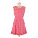 Kimchi Blue Casual Dress - A-Line Crew Neck Sleeveless: Pink Print Dresses - Women's Size 6