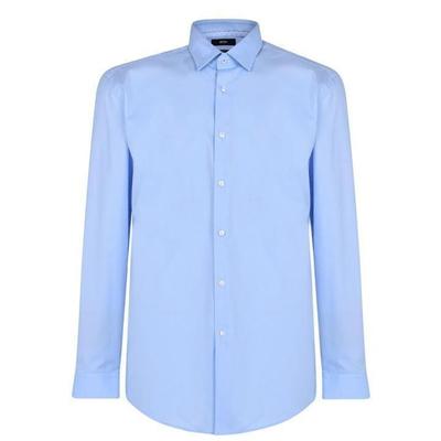 Hugo Plain Shirt With Trim - Blue - BOSS by Hugo Boss Shirts