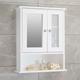 Raphia Double Door Wall Cabinet With Mirror White