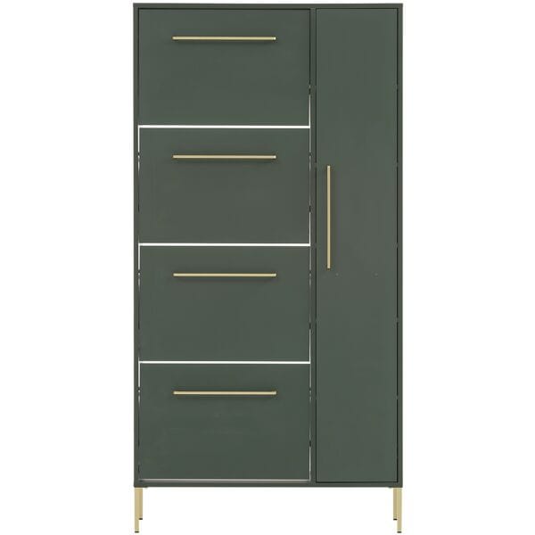 Möbelpartner Schuhschrank »Kent« bis zu 25 Schuhe grün, 88.4x174.2x30 cm Image