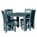 highwood Lehigh 5-piece Outdoor Dining Set - 42 x 42 Table Dining-height Nantucket Blue