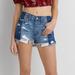 American Eagle Outfitters Shorts | American Eagle Vintage Hi-Rise Distressed Shorts 6 | Color: Blue/White | Size: 6