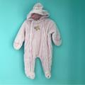 Disney Jackets & Coats | Disney Winnie The Pooh Pink Ear Hooded Plush One Piece Snowsuit Outerwear 9m | Color: Pink | Size: 6-9mb