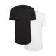 T-Shirt URBAN CLASSICS "Herren Pre-Pack Shaped Long Tee 2-Pack" Gr. 2XL, schwarz-weiß (black white) Herren Shirts T-Shirts