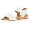 Sandalette GABOR "GENUA", Damen, Gr. 43, weiß, Leder, modisch, Schuhe, Sommerschuh, Sandale, Keilabsatz, mit Klettverschluss, Weite G, Topseller