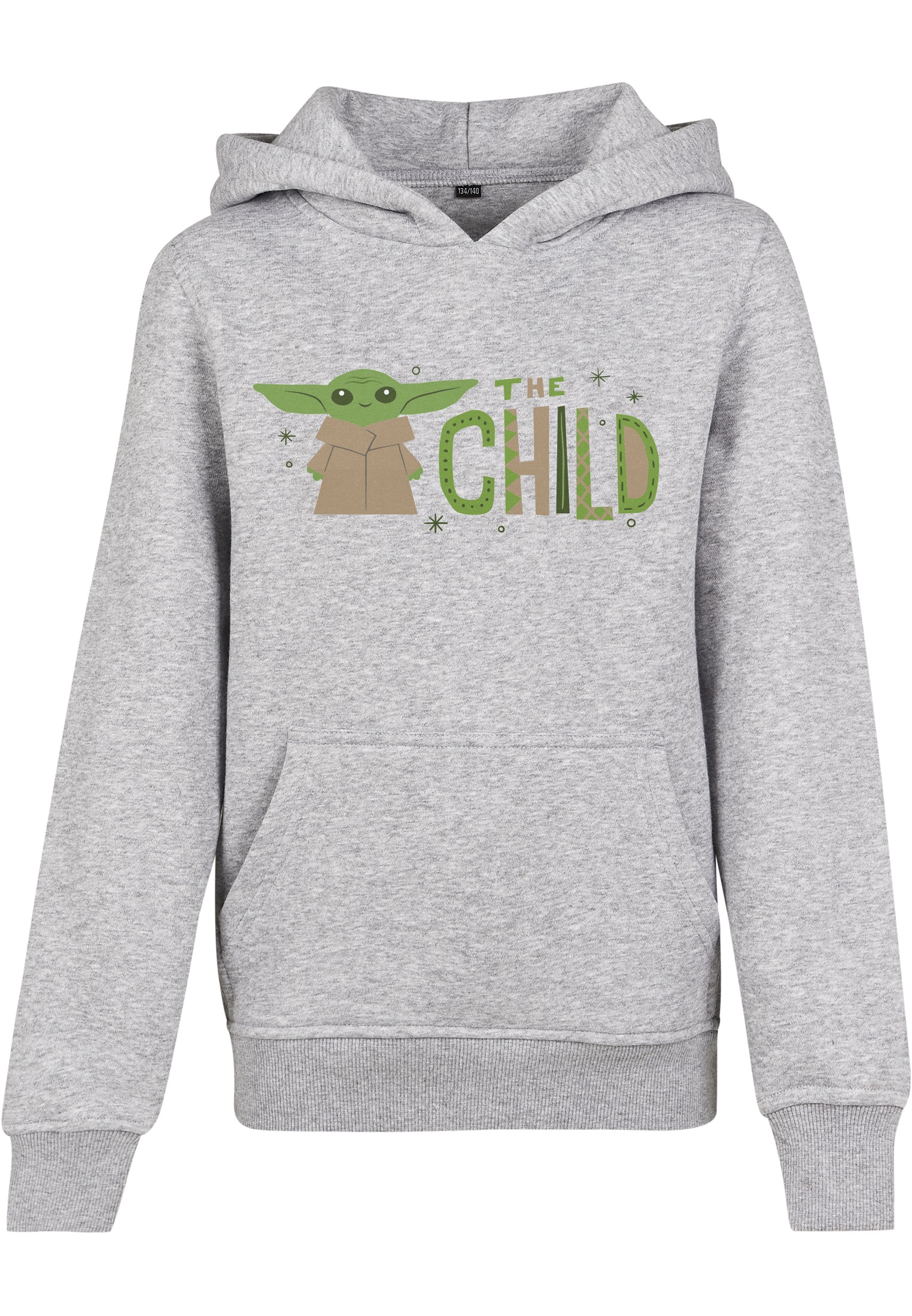 Kapuzensweatshirt MISTERTEE "MisterTee Herren Kids Mandalorian The Child Hoody", Jungen, Gr. 158/164, grau (erdgrau), 65% Baumwolle, 35% Polyester, unifarben, Sweatshirts Image