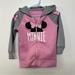 Disney Jackets & Coats | Disney Minnie Mouse Zip Up Jacket Hoodie 4t Cute Bow Tie Shoulders | Color: Gray/Pink | Size: 4tg