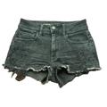American Eagle Outfitters Shorts | American Eagle Super Stretch Black Denim Lace Hi Rise Jean Cut Off Shorts - 00 | Color: Black | Size: 00