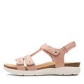 CLARKS Women's April Cove Flat Sandal, Blush Leather, 3.5 UK Wide