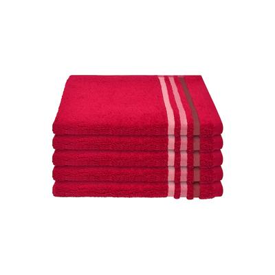 Schiesser Frottier-Gästetücher Skyline Color im 5er-Set (30x50cm) rot Image