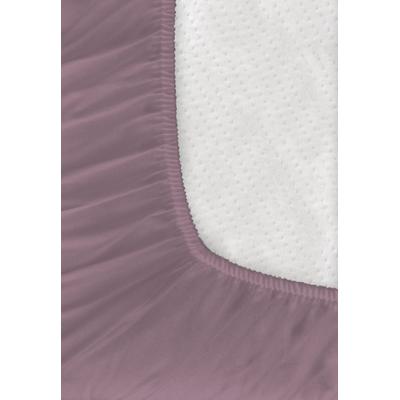 Spannbettlaken BIERBAUM "Biber, kuschelig warm im Winter", lila (flieder, lila, pink, beere, berry), B:180cm L:200cm, Biber, Obermaterial: 100% Baumwolle, Laken, 100% Baumwolle, pflegeleicht, für Matratzen bis 20 cm Höhe Image