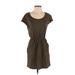 H&M Casual Dress - Mini Scoop Neck Short sleeves: Green Print Dresses - Women's Size X-Small