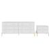 Jasper Full Extension Double Wide Dresser and Nightstand Set of 2 in White Gloss - Manhattan Comfort 2-652151