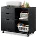 Latitude Run® Hoor 3-Drawer Mobile Vertical Filing Cabinet Wood in Black | 23.6 H x 31.5 W x 15.7 D in | Wayfair 612FA40265414513B94AD33440F2D62C