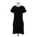 Madewell Casual Dress - Sheath Crew Neck Short sleeves: Black Print Dresses - Women's Size X-Small