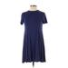 BCBGeneration Casual Dress - A-Line: Blue Solid Dresses - Women's Size 2X-Small