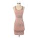 Charlotte Russe Casual Dress - Bodycon Scoop Neck Sleeveless: Pink Dresses - Women's Size Small