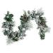 6' Flocked Pine Artificial Christmas Garl Iridescent Ornaments, Unlit - White